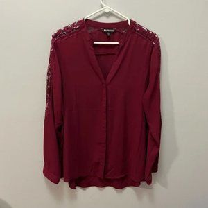 Express | Lace Sleeve Buttondown